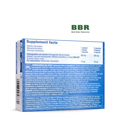 Ashwagandha 600 Sport 60 Caps, Olimp