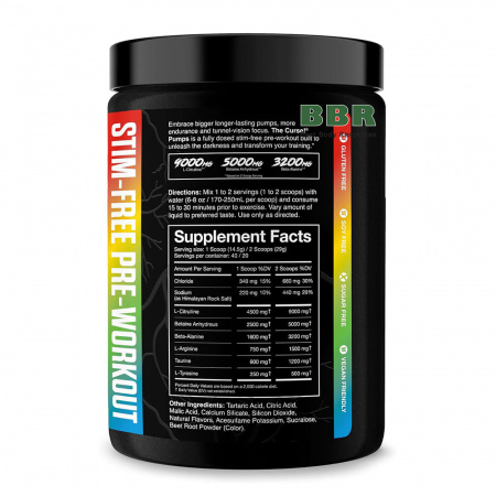 The Curse PUMP Stim-Free Pre-Workout 40 Serves 580g, JNX Sports