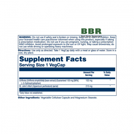5-HTP with St.Johns Wort 100mg 30 Veg Caps, Solaray