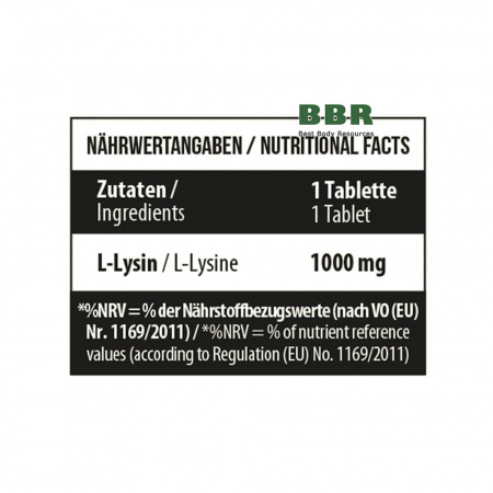 L-Lysine 1000mg 90 Tabs, MST