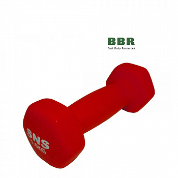 Гантель виниловая матовая 1кг, SNS