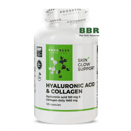 Hyaluronic Acid & Collagen 120 Caps, Progress Nutrition