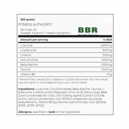 Core BCAA 8:1:1 350g, Fitness Authority