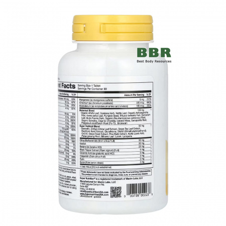 SimplyOne Men Multivitamin Iron Free 90 Tabs, Super Nutrition