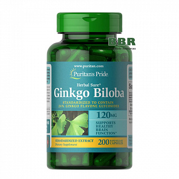 Ginkgo Biloba 120mg 200 Caps, Puritans Pride