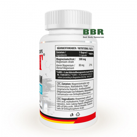 Magnesium Citrate 500 100 Caps, MST