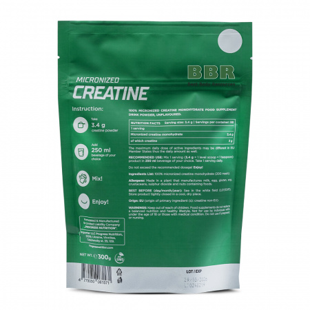 Micronized Creatine Monohydrate 300g, Progress Nutrition