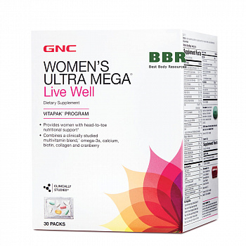 Womens Ultra Mega Live Well Vitapak 30 Packs, GNC