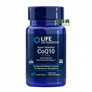 Super Ubiquinol CoQ10 100mg 60 Softgels, Life Extension