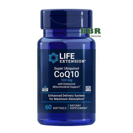 Super Ubiquinol CoQ10 100mg 60 Softgels, Life Extension