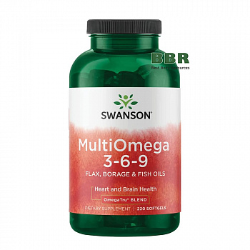 MultiOmega 3-6-9 Flax, Borage & Fish Oils 220 Softgels, Swanson