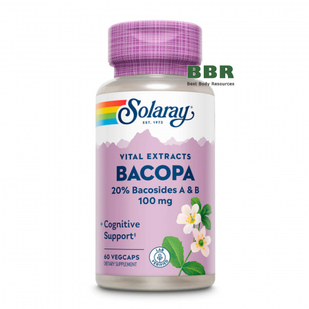 Vital Extracts Bacopa 100mg 60 Veg Caps, Solaray