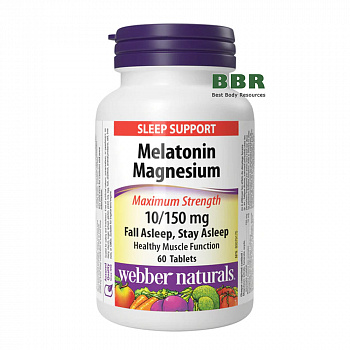 Melatonin 10mg Magnesium 150mg 60 Tabs, Webber Naturals