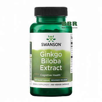 Ginkgo Biloba Extract 120mg 100 Veg Caps, Swanson