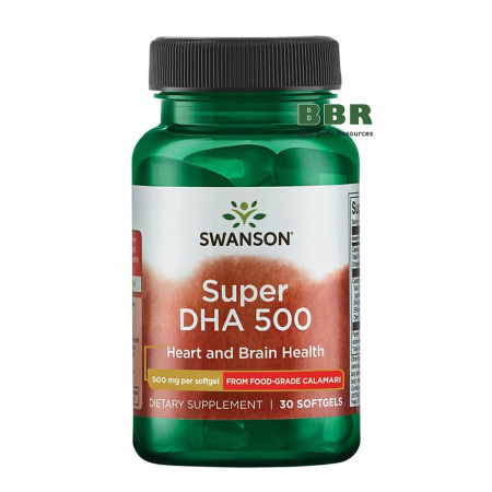 Super DHA 500 30 Softgels, Swanson Super DHA 500 30 Softgels, Swanson