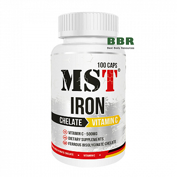 Iron Chelate plus Vitamin C 100 Caps, MST