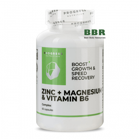 Zinc Magnesium & Vitamin B6 60 Caps, Progress Nutrition