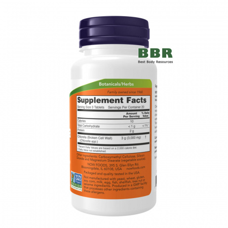 Chlorella 1000mg 60 Tabs, NOW Foods