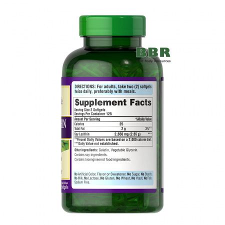 Soy Lecithin 1325mg 250 Softgels, Puritans Pride