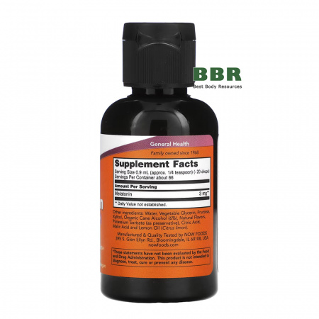 Liquid Melatonin 3mg 59ml, NOW Foods