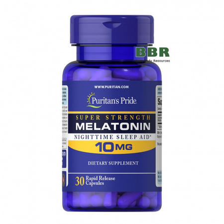 Melatonin 10mg 30 Caps, Puritans Pride