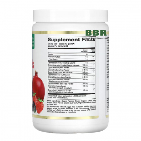 Organic Red SuperFoods 300g, California GOLD Nutrition