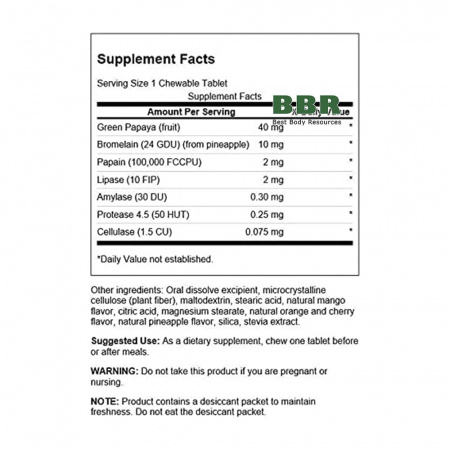 Papaya plus Enzymes 90 Chewable Tabs, Swanson