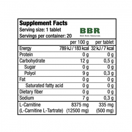 L-Carnitine Effervescent 500mg 20 Tabs, BioTechUSA L-Carnitine Effervescent 500mg 20 Tabs, BioTechUSA