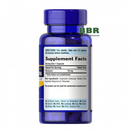 Melatonin 10mg 120 Caps, Puritans Pride