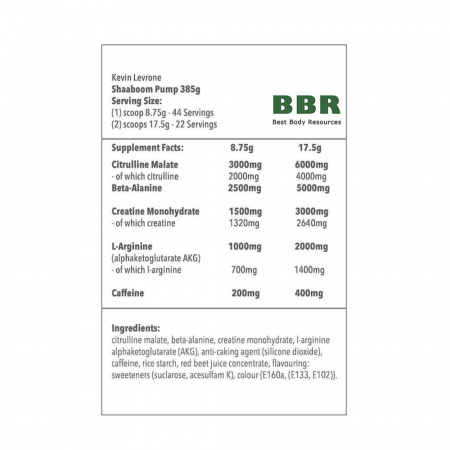 SHAABOOM Pump 2 Servings 17.5g, Kevin Levrone
