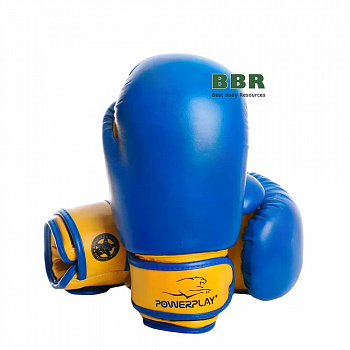 Перчатки Боксерские PP-3004 JR Classic Blue-Yellow, PowerPlay