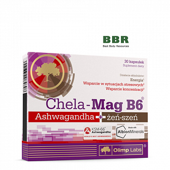 Chela-Mag B6 Ashwagandha plus Ginseng 30 Caps, Olimp