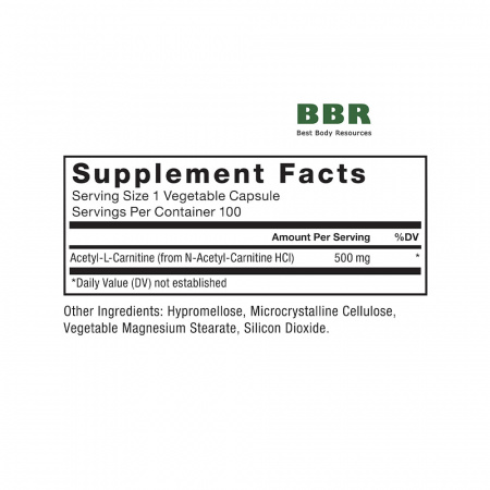Acetyl L-Carnitine 500mg 100 Veg Caps, Force Factor
