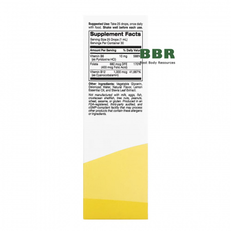 Liquid Vitamin B12 + B6 with Folic Acid 30ml, Super Nutrition
