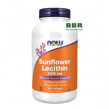 Sunflower Lecithin 1200mg 200 Softgels, NOW Foods