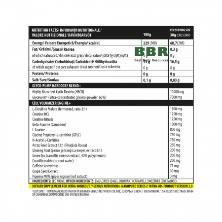 Intra-HD Pre-Workout 750g, Genius Nutrition