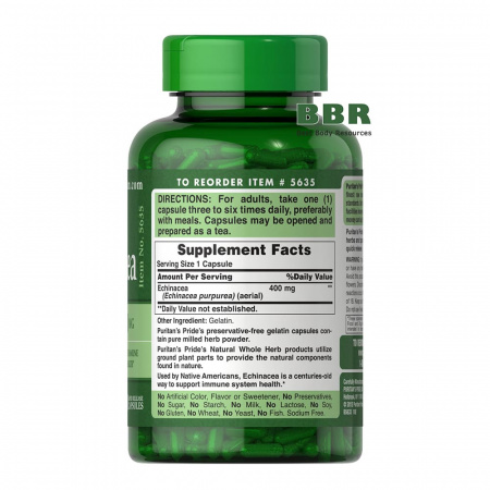Echinacea 400mg 200 Caps, Puritans Pride