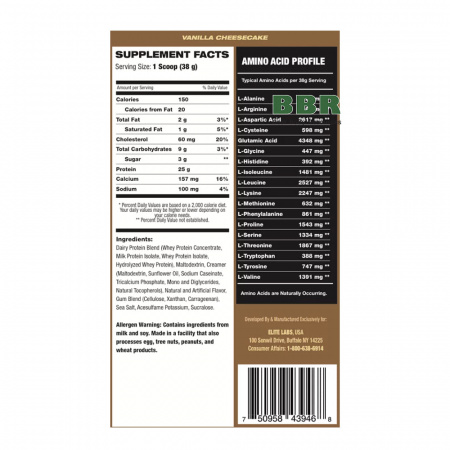 Best Tasting Whey 912g, Elite Labs