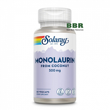Monolaurin 500mg 60 Veg Caps, Solaray