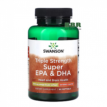 Triple Strength Super EPA & DHA 900mg Omega 3 60 Softgels, Swanson