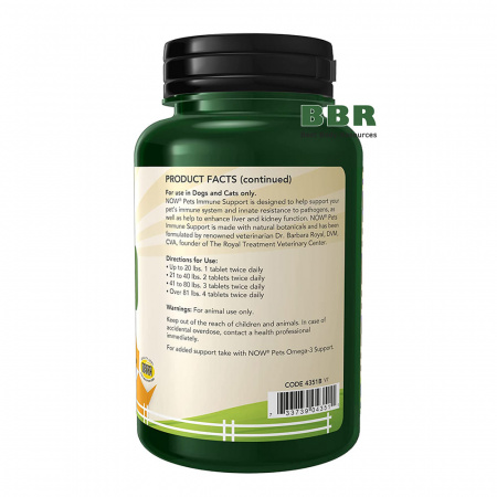 PETS Immune Support for Dogs/Cats 90 Tabs, NOW Foods