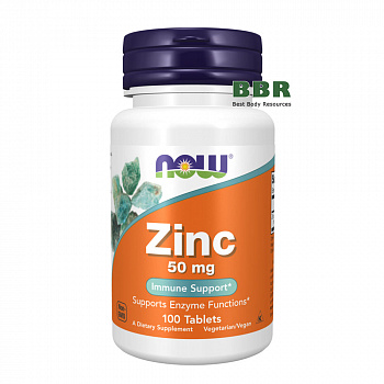 Zinc 50mg 100 Tabs, NOW Foods