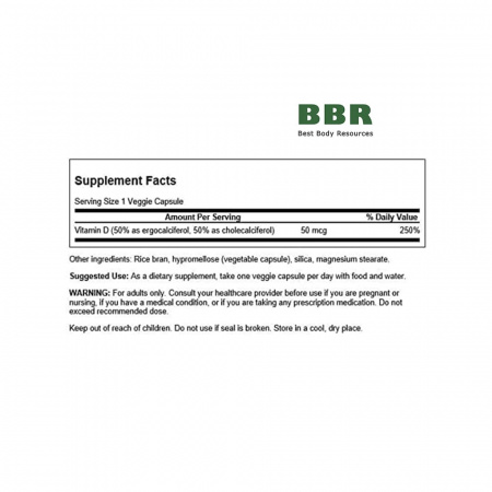 Vitamin D2 and D3 Complex 2000iu 60 Veg Caps, Swanson Vitamin D2 and D3 Complex 2000iu 60 Veg Caps, Swanson