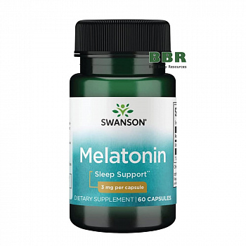 Melatonin 3mg 60 Caps, Swanson