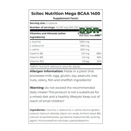 Mega BCAA 1400 180 Caps, Scitec Nutrition