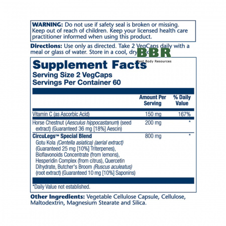 CircuLegs with Horse Chestnut 120 Veg Caps, Solaray