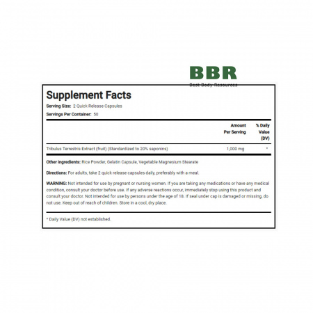 Tribulus Terrestris 1000mg 100caps, PipingRock