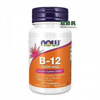 Vitamin B-12 2000mcg 100 Lozenges, NOW Foods