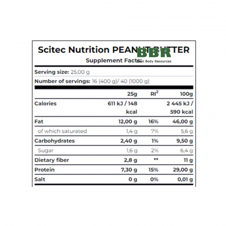 All Natural Peanut Butter 400g, Scitec Nutrition All Natural Peanut Butter 400g, Scitec Nutrition