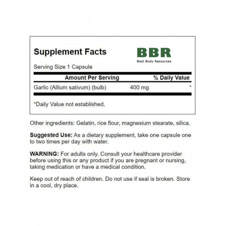 Garlic 400mg 60 Caps, Swanson